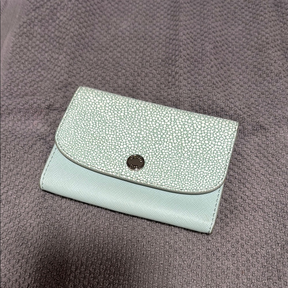 Michael Kors Mint Green Textured Wallet and card holder insert